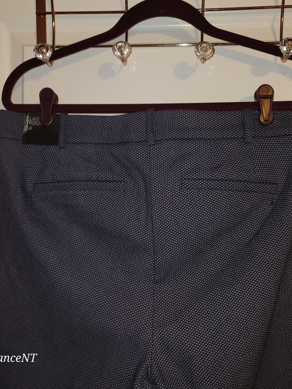 Lane Bryant Navy Blue Micro-Pattern Dress Pants Sz: 14 - Picture 6 of 6